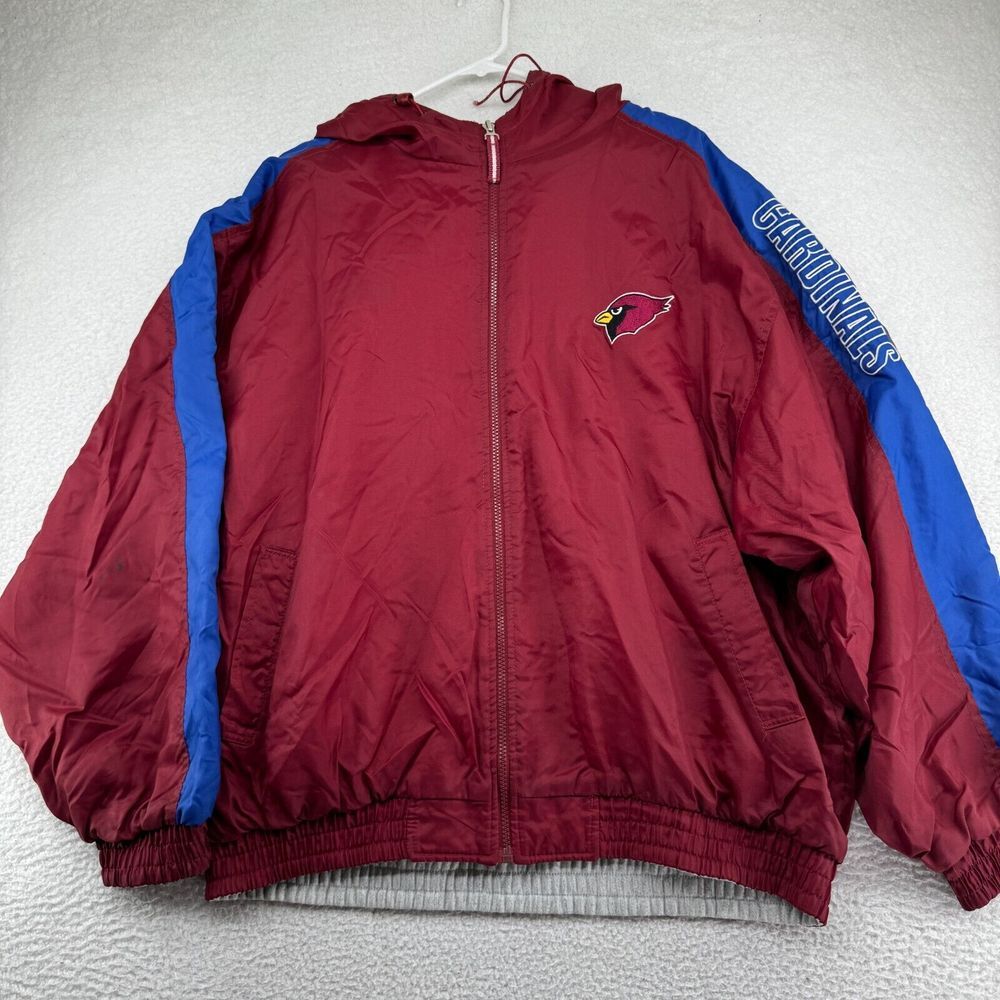 Vintage Puma Arizona Cardinals Reversible Jacket Mens XL Red/Gray Full Zip *‎